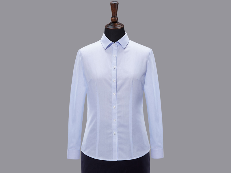 精梳棉免燙女士長袖襯衫定制